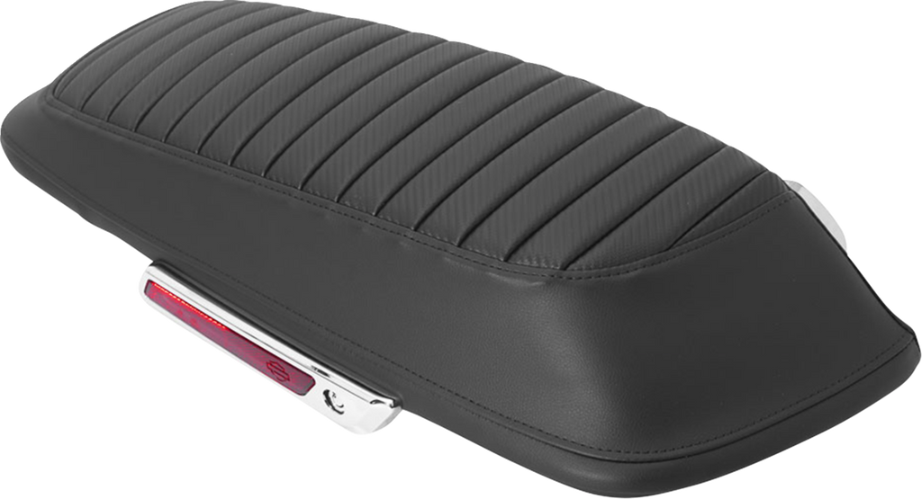 Saddlebag Lid Covers - Tuck 'n Roll - Carbon Fiber - Black Stitch - FLH/FLT '14-'24
