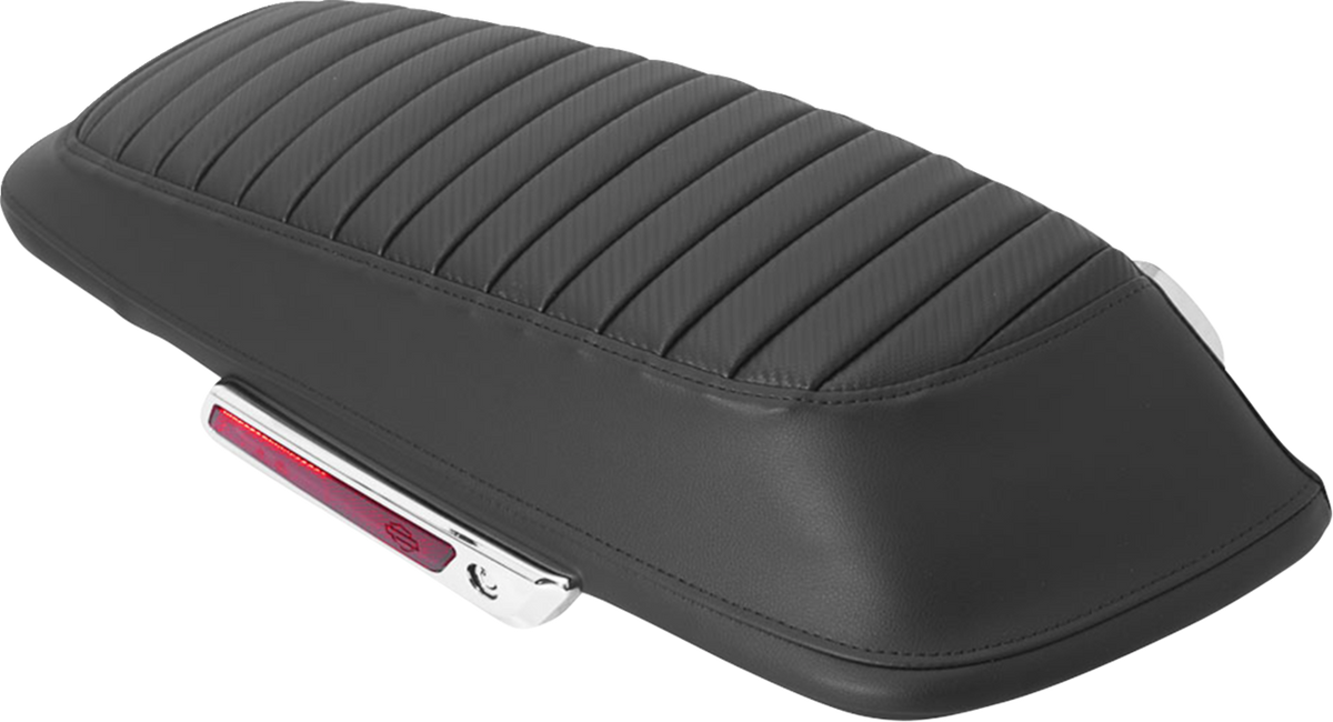 Saddlebag Lid Covers - Tuck 'n Roll - Carbon Fiber - Black Stitch - FLH/FLT '14-'24