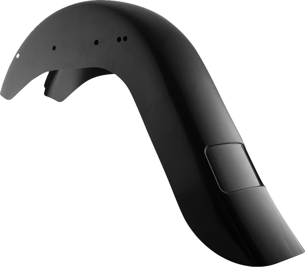 Benchmark Rear Fender - Vicla - Frenched - Black - HD Softail '99-'17