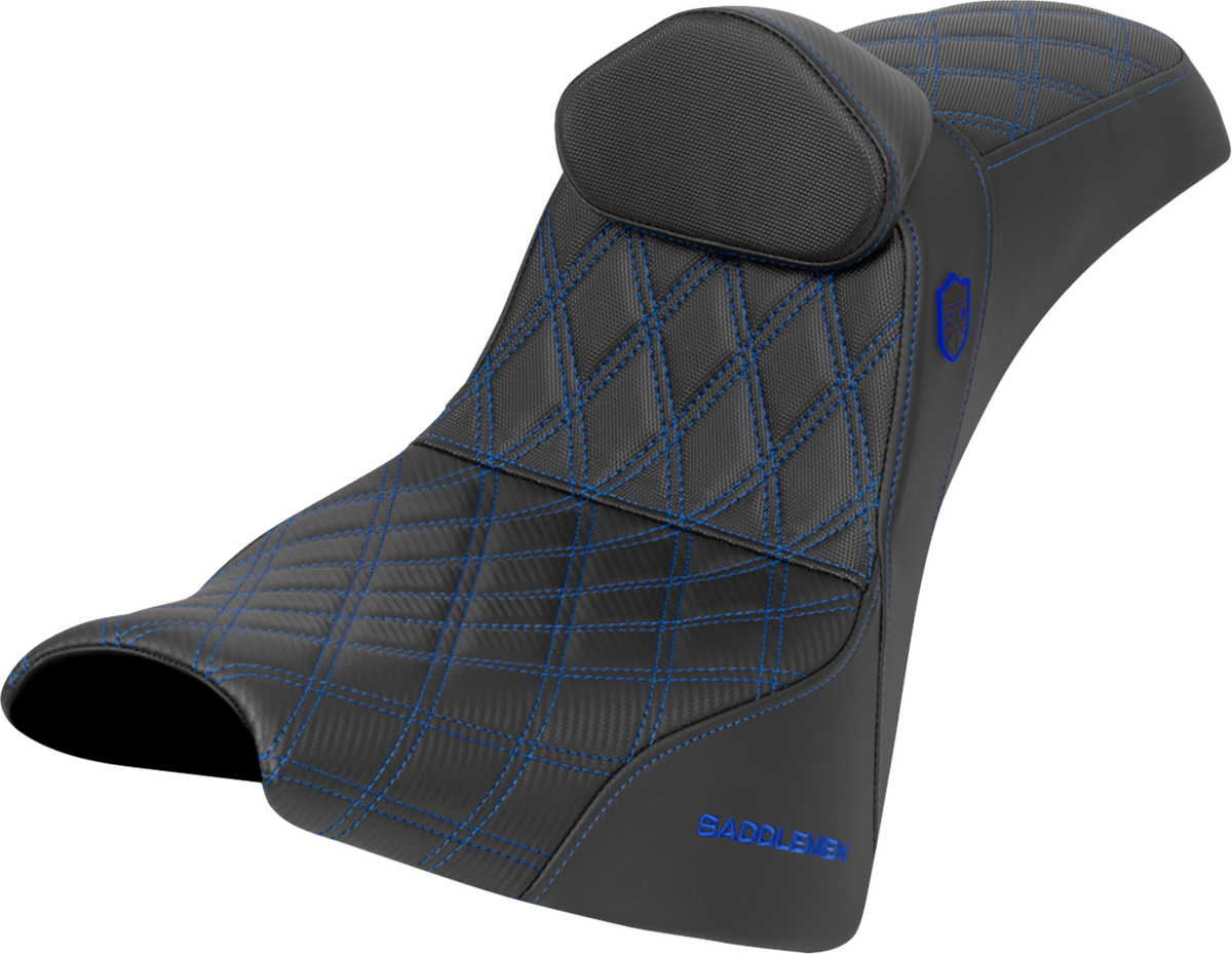 Pro Series SDC Performance Seat - w/ Backrest - Blue Stitch - Gripper - FXBB/FXST '18-'25