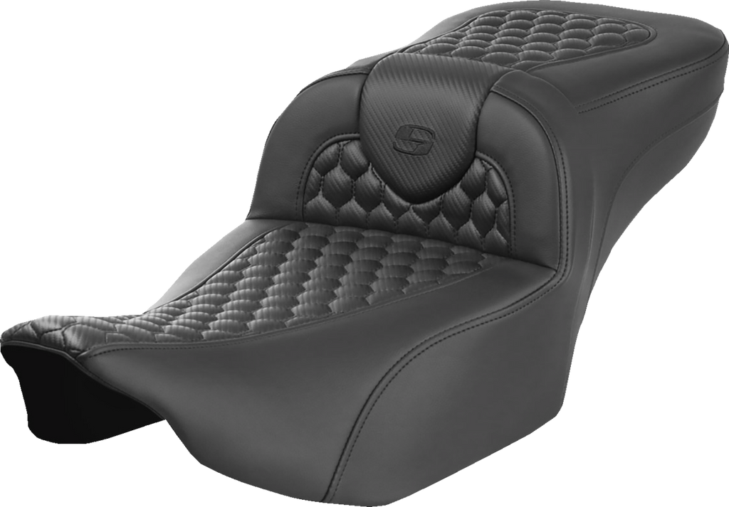 Heated RoadSofa™ Seat - Extended Reach - Honeycomb Stitch - w/o Backrest - FLT/FLH ’23-‘24