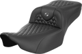 Roadsofa™ Extended Reach Seat - without Backrest - Honeycomb - Dark Gray Stitch - FLTR/FLHX '23-'24