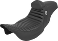 Pro Series SDC Performance Seat - w/ Backrest - Tuck-n-Roll/Carbon Fiber - Gripper - FLH/FLT '08-'23