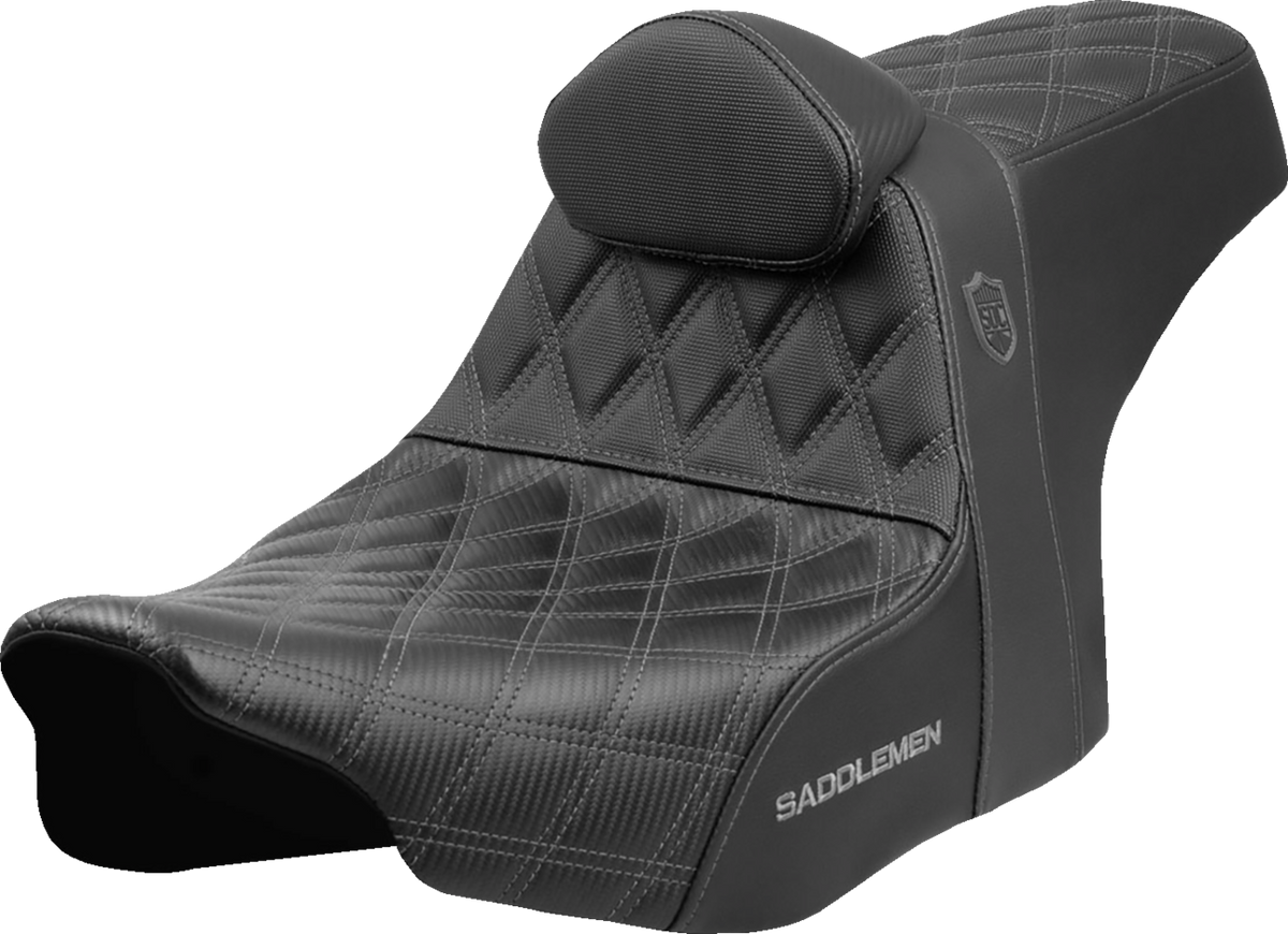 Pro Series SDC Performance Seat - Gray Stitching - w/ Backrest - FLT/FLH '23-'25