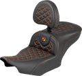 Roadsofa™ Seat - with Backrest - Orange Stitch - FLH/FLT '23-'25