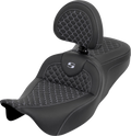 Roadsofa™ Seat - Dragon Scale - Silver Stitch - with Backrest - Touring '08-'25