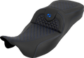 Extended Reach RoadSofa™ Seat - Dragon Scale - w/o Backrest - Blue Stitch - FLH/FLT '08-'25