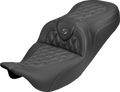 Roadsofa™ Carbon Fiber Seat - Lattice - Gray Stitch - Without Backrest - FLH/FLT '08-'25