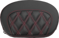 Mini Contour Sissy Bar Pad - Lattice Stitch - Carbon Fiber - Red Stitch