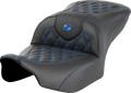 Roadsofa™ Seat - without Backrest - Blue Lattice Stitch - FLTR/FLHX '23-'24