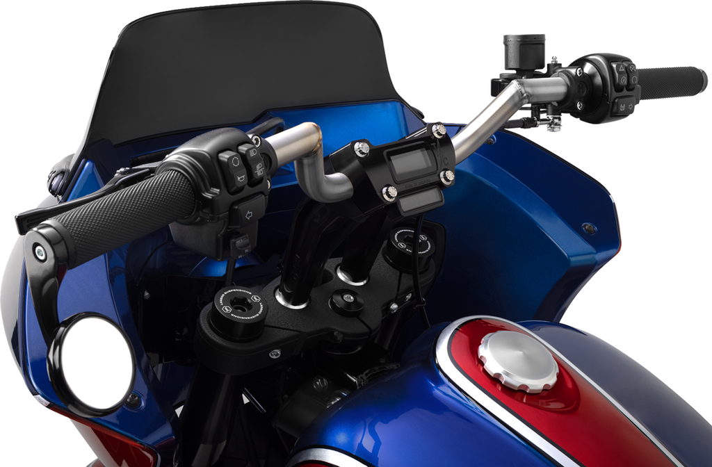 Handlebar Risers - Pull Back - 6-1/2" - Gauge Cutout - Black