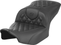 Heated Roadsofa™ Seat - Carbon Fiber - Lattice Stitch - w/o Backrest - FLT/FLH '23-'24