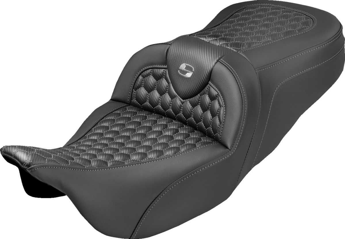 Extended Reach RoadSofa™ Seat - Honeycomb - Gray Stitch - without Backrest - FLH/FLT '08-'25