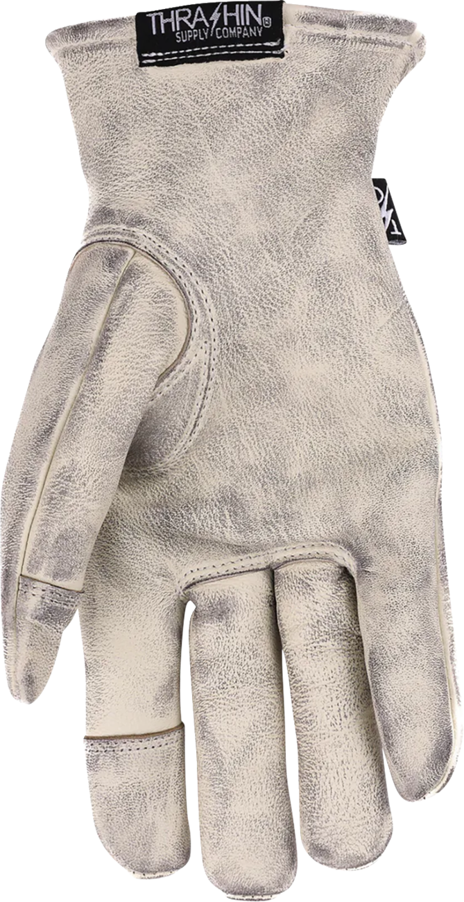 Roper Leather Gloves - Bone White - Medium