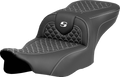 Roadsofa™ Seat - Dragon Scale Stitch - White Stitch - w/o Backrest - FLTR/FLHX '23-'24