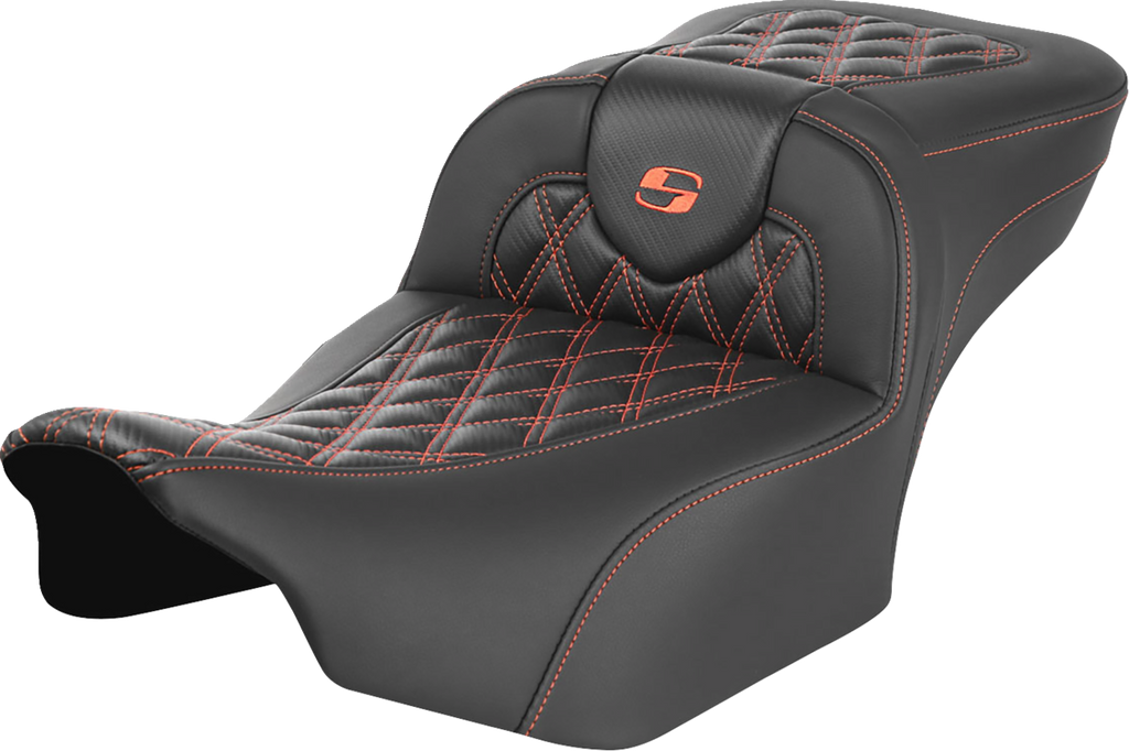 Roadsofa™ Extended Reach Seat - without Backrest - Lattice Stitch - Orange Stitch - FL/FX '23-'24