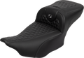 Roadsofa™ Extended Reach Seat - with Backrest - Honeycomb - Dark Gray Stitch - FLTR/FLHX '23-'24