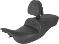 RoadSofa™ Seat - with Backrest - Black w/ Black Stitching - FLH/FLT '97-'07