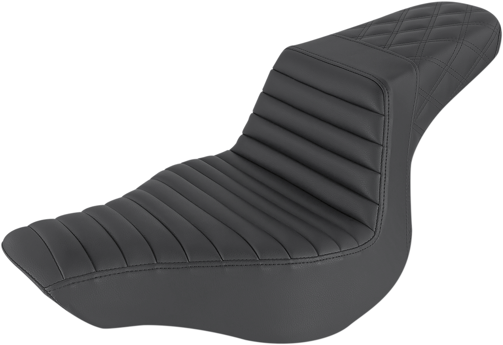 Step-Up Seat - Front Tuck-n-Roll/Rear Lattice Stitch - Black