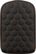 RoadSofa™ Sissy Bar Pad - Honeycomb - Orange Stitching