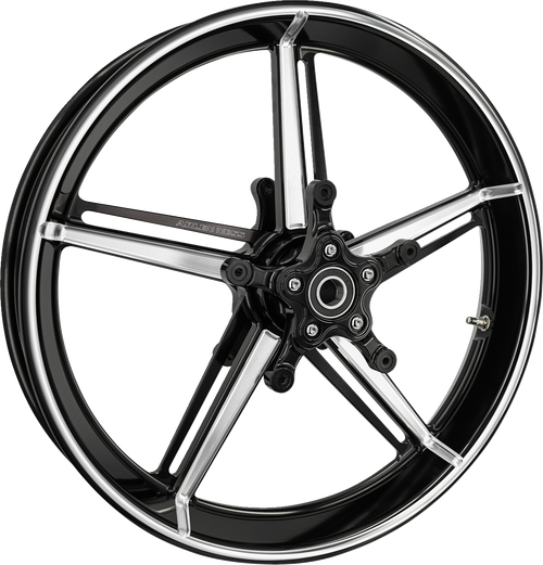 Wheel with Hub/Adapter - Factory 24 - Front - Black/Contrast Cut - 19x3.25