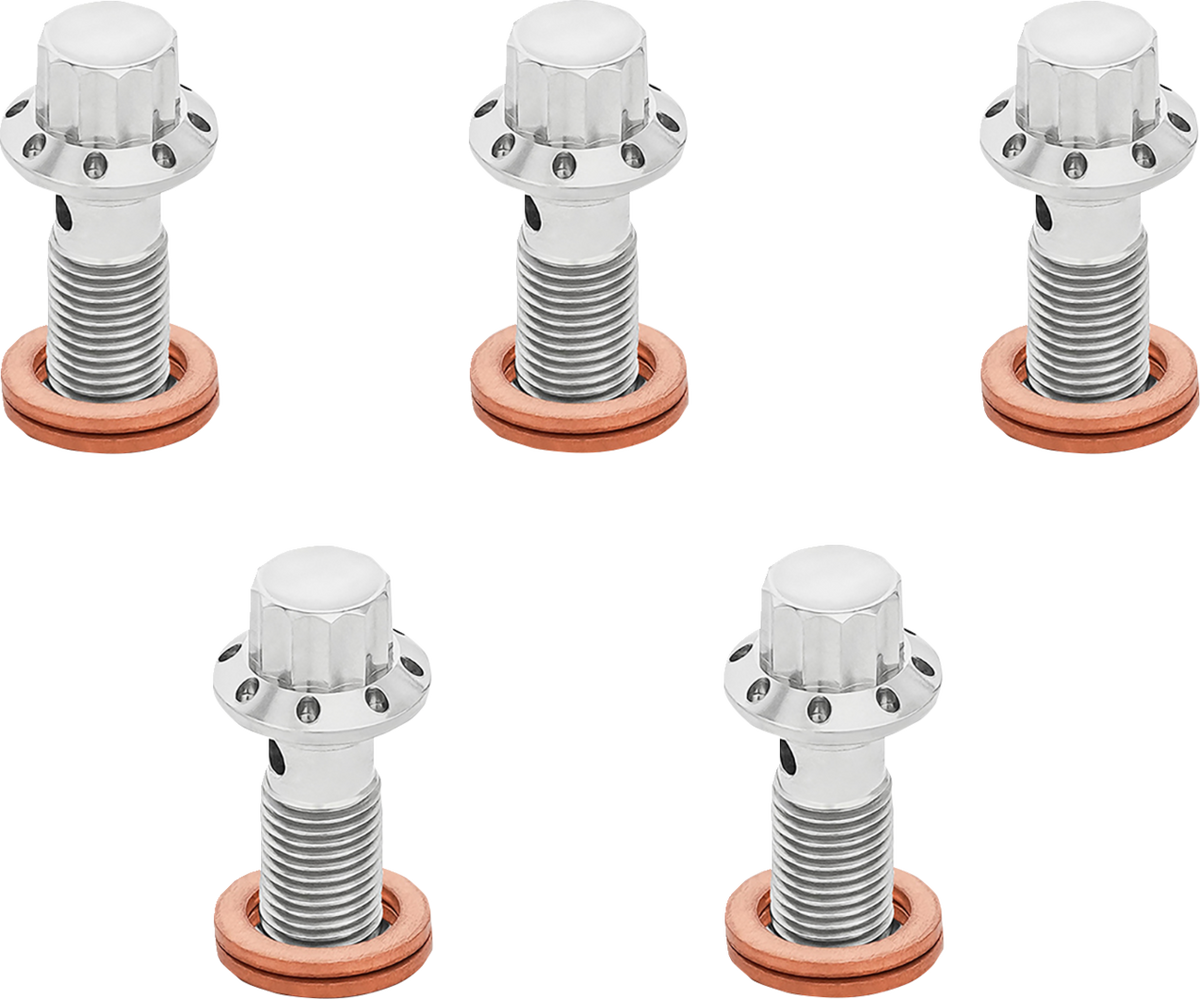 Banjo Bolt 5-Pack - 3/8"-24 - Polished