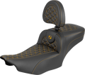 Roadsofa™ Extended Reach Seat - with Backrest - Gold Stitch - FLH/FLT '23-'25
