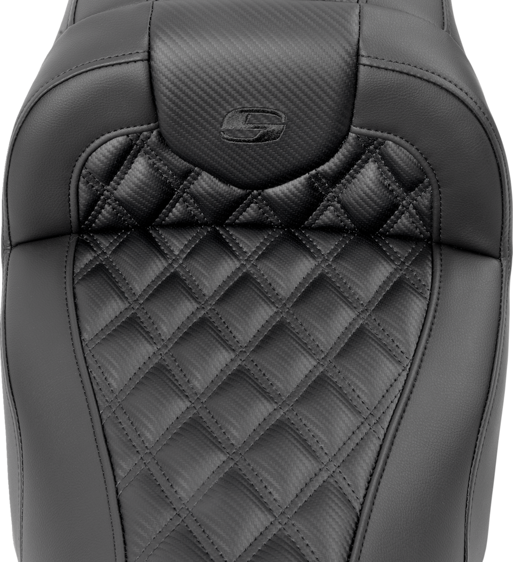 RoadSofa™ Seat - without Backrest - Carbon Fiber - Lattice Stitch - FLTR/FLHX '23-'24