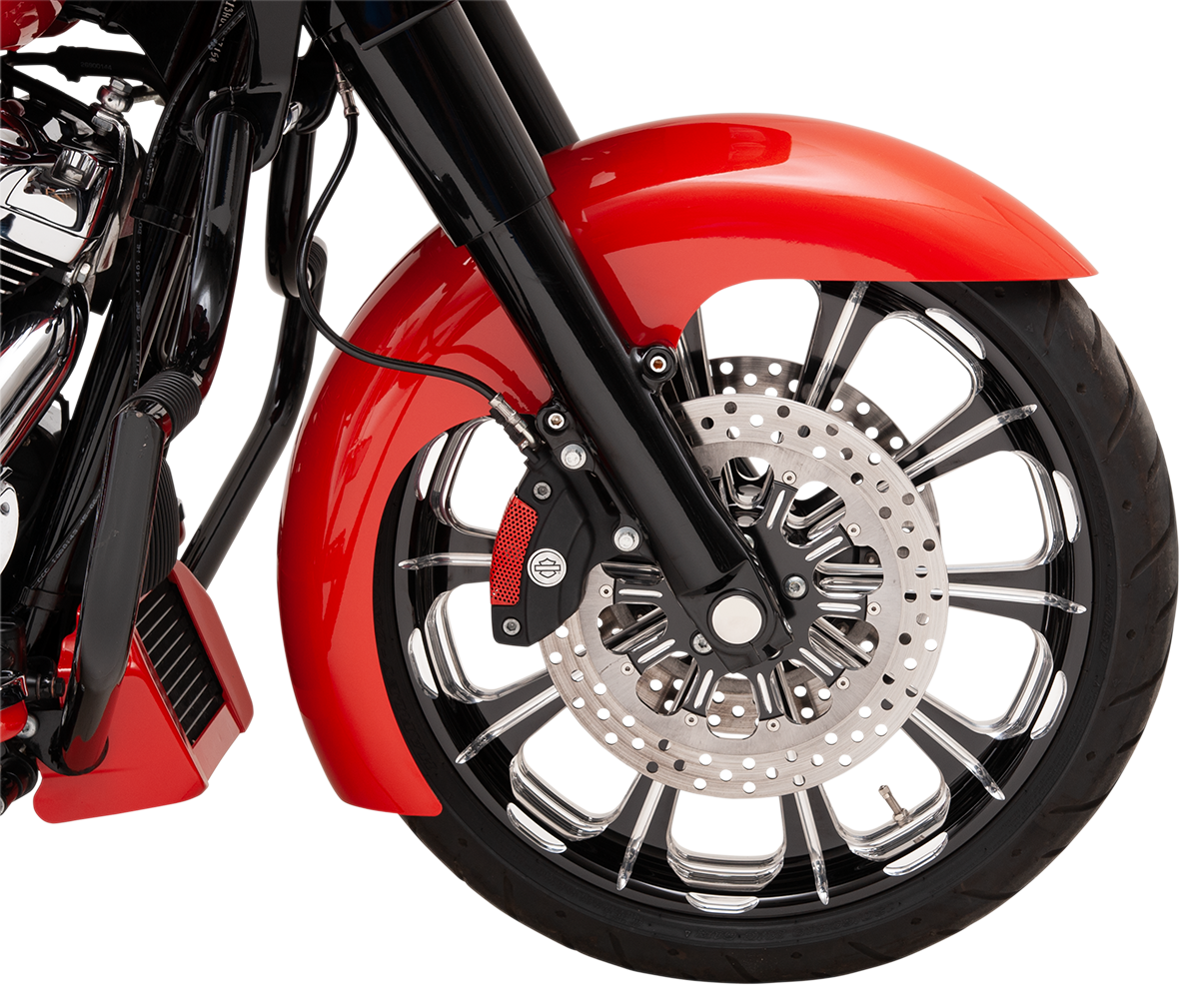 Level Front Fender - Black - 19" Wheel - HD Dyna/FXR/Sportster