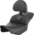 Roadsofa™ Seat - with Backrest - Honeycomb - Gray Stitch - FLTR/FLHX '23-'24