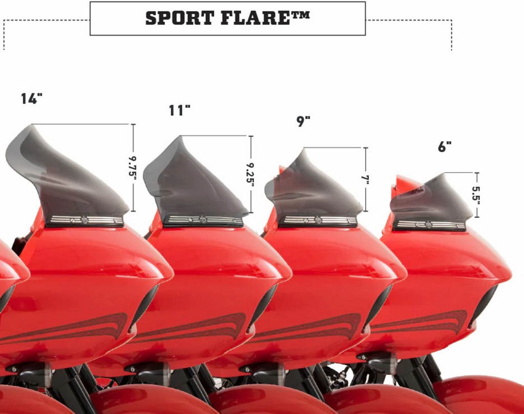 Sport Flare® Windshield - 9" - Dark Smoke - '15-'25 FLTR