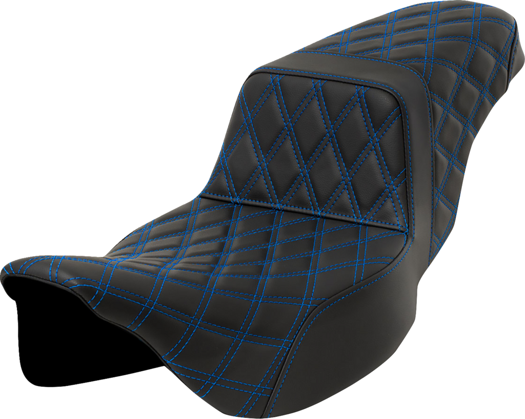 Step-Up Seat - Lattice Stitch - Blue Stitch - Extended Reach - FLH/FLT '08-'23