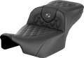 Roadsofa™ Extended Reach Seat - without Backrest - Lattice Stitch - Gray Stitch - FLTR/FLHX '23-'24