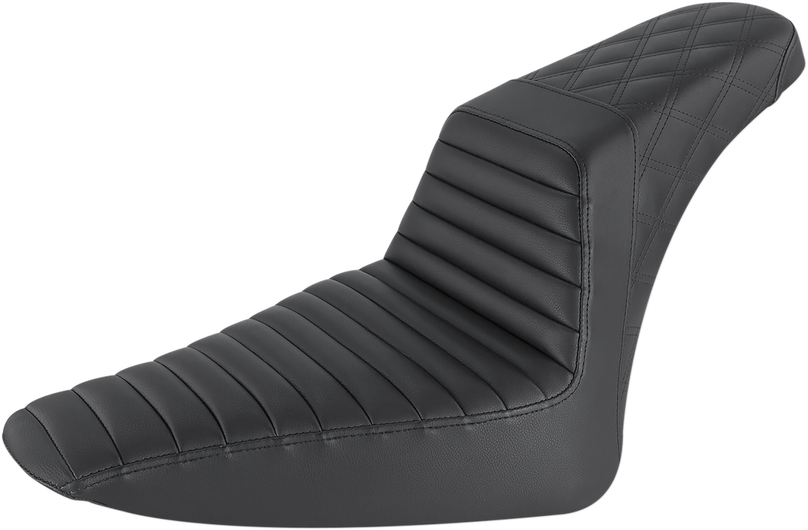 Step-Up Seat - Front Tuck-n-Roll/Rear Lattice Stitch - Black