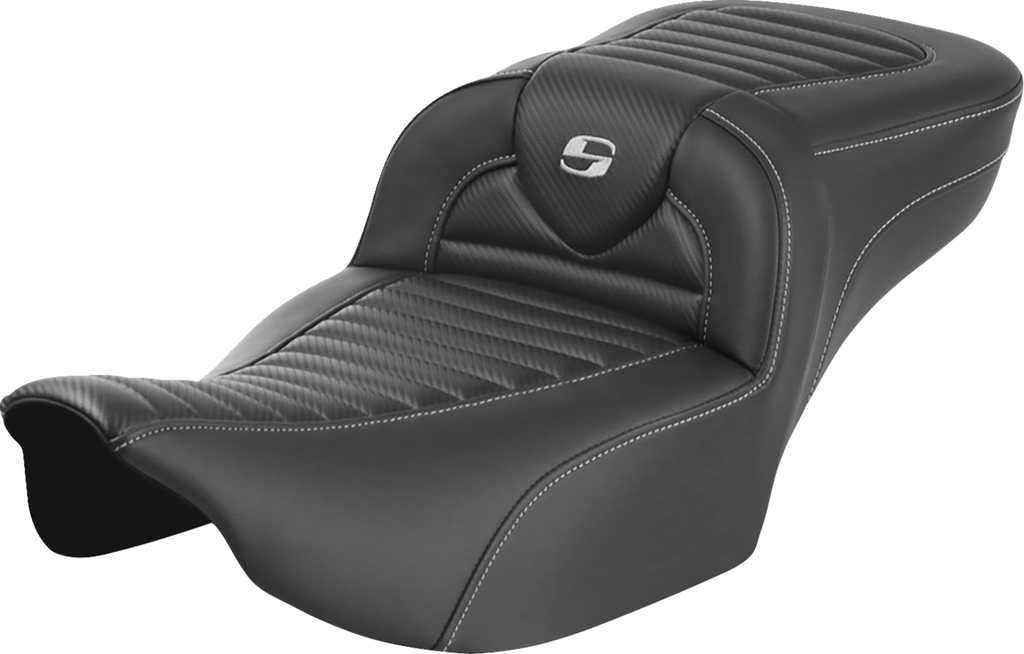 Roadsofa™ Extended Reach Seat - without Backrest - Tuck-n-Roll - Carbon Fiber - FLTR/FLHX '23-'24