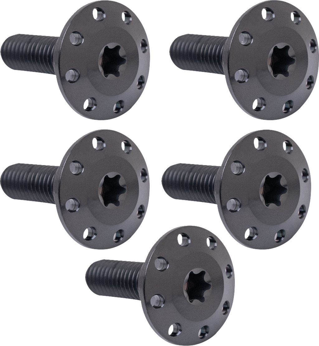 Bolt Kit - Holeshot/Front/Floating/Brake Rotor - Spoke Mount - Black - 5 Pack