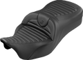 Roadsofa™ King Seat - Without Backrest - Tuck-n-Roll - Black Stitch - FLH/FLT '08-'25