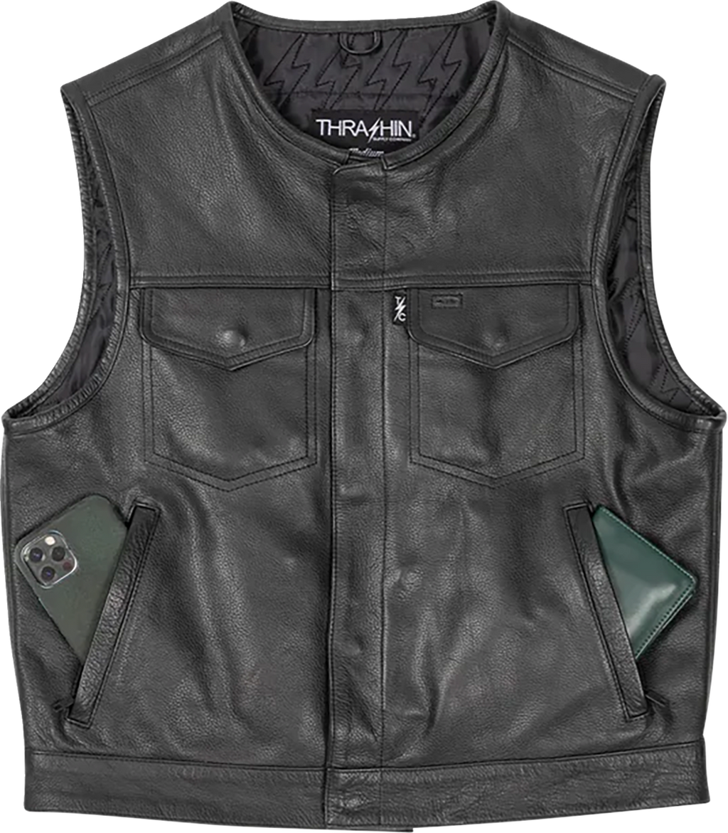 Encinal Leather Shorty Riding Vest - Black - Small