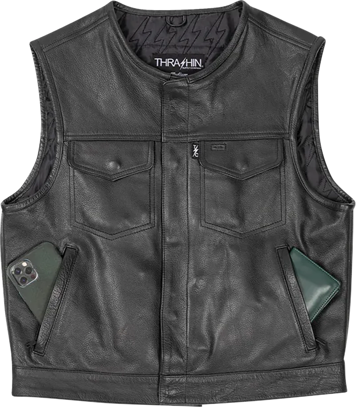Encinal Leather Shorty Riding Vest - Black - 2XL
