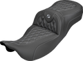 Extended Reach Roadsofa™ Carbon Fiber Seat - Lattice - Silver Stitch - Without Backrest - FL '08-'25