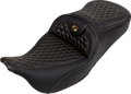 RoadSofa™ Seat - Honeycomb - Gold Stitch - without Backrest - FLH/FLT '08-'23
