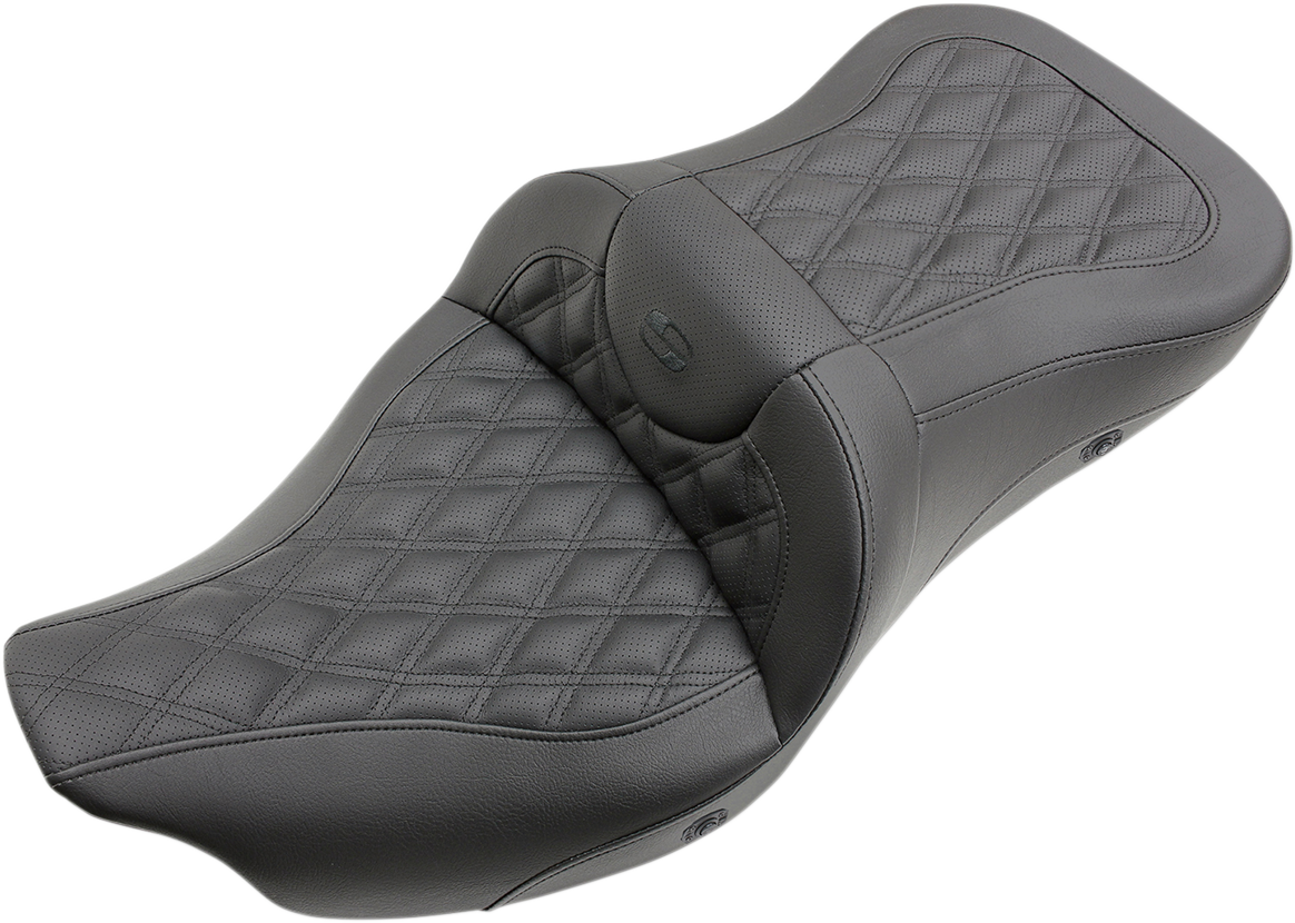 Roadsofa™ Seat - Heated - Full Lattice Stitch - without Backrest - Black - FL '09-'24