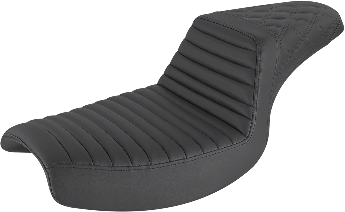 Step-Up Seat - Front Tuck-n-Roll/Rear Lattice Stitch - Black