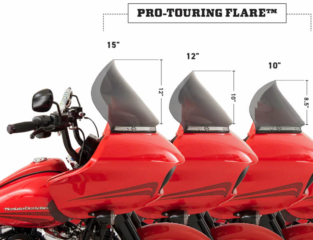 Pro-Touring Flare® Windshield - 12" - Dark Smoke - '98-'13 FLTR