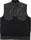 Kanan Leather/Denim Riding Vest - Black - Small
