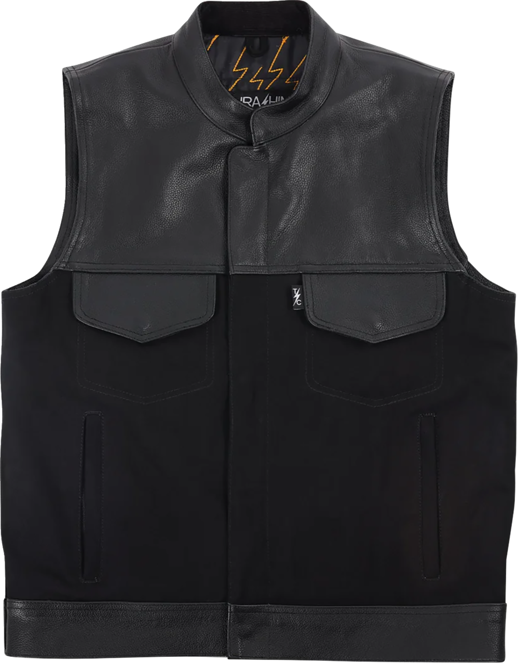 Kanan Leather/Denim Riding Vest - Black - Large