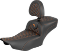 Roadsofa™ Extended Reach Seat - with Backrest - Orange Stitch - FLH/FLT '23-'25