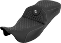 Extended Reach RoadSofa™ Seat - Dragon Scale - w/o Backrest - White Stitch - FLH/FLT '08-'25