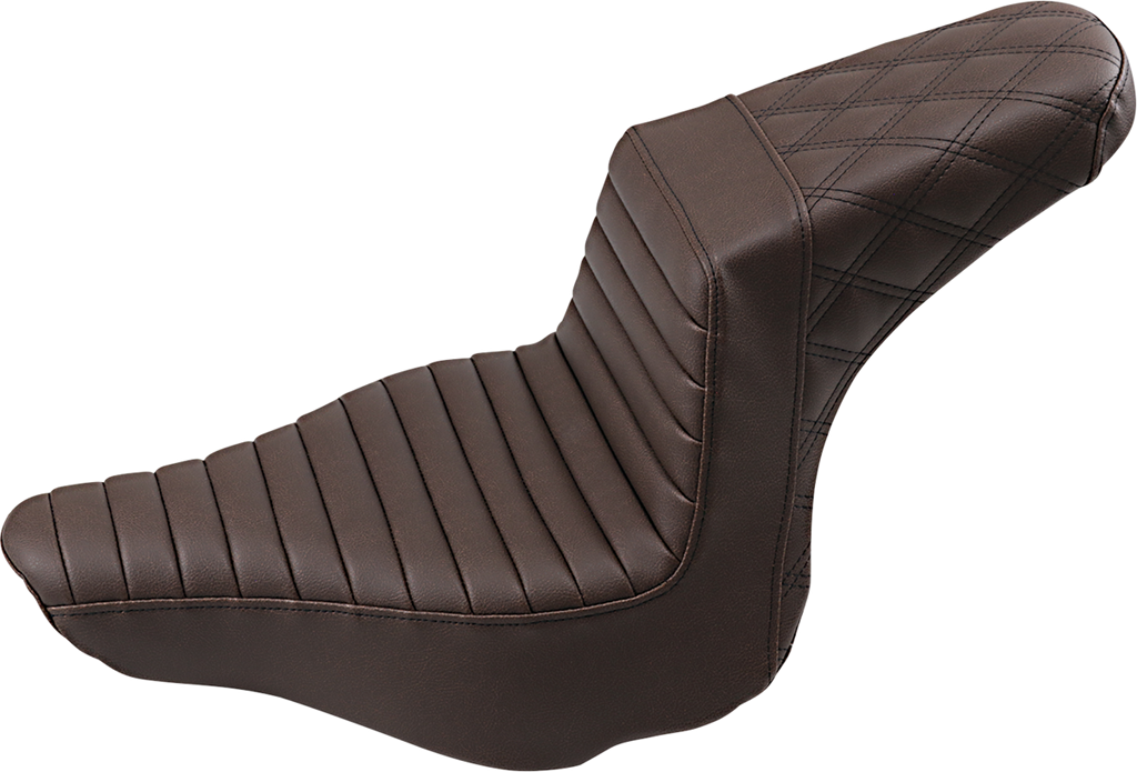 Step-Up Seat - Front Tuck-n-Roll/Rear Lattice Stitch - Brown