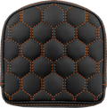 RoadSofa™ Sissy Bar Pad - Honeycomb - Orange Stitching